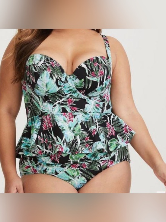 torrid Other - Torrid Swim Vixen Tropical Peplum Tankini / 12 / Push Up / Shapewear / Swim